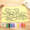 Colorful Kids Sand Painting Card, Sand Painting Art